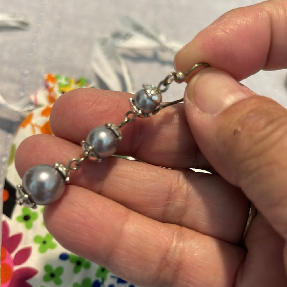 Silver drop earrings - Picture 4 of 4